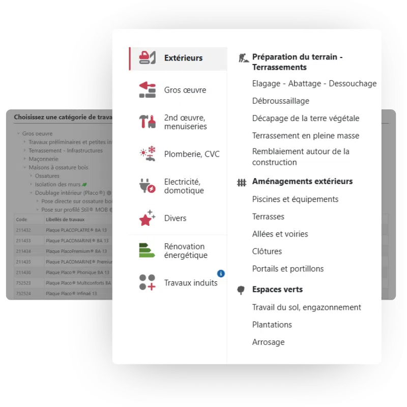 bibliothèque prix travaux